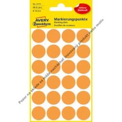 Etikety kruhové 18mm Avery neónovo oranžové