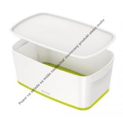 Úložný box s vekom Leitz MyBox, veľkosť S biela/zelená