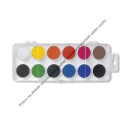 Školské vodové farby, 22.5mm, 12 farieb 