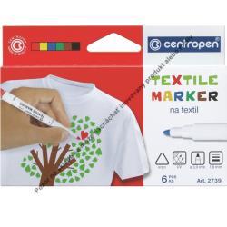 Textile marker 2739/6ks Centropen značkovač