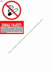 Piktogram Zákaz fajčiť!+ znenie text A6 
